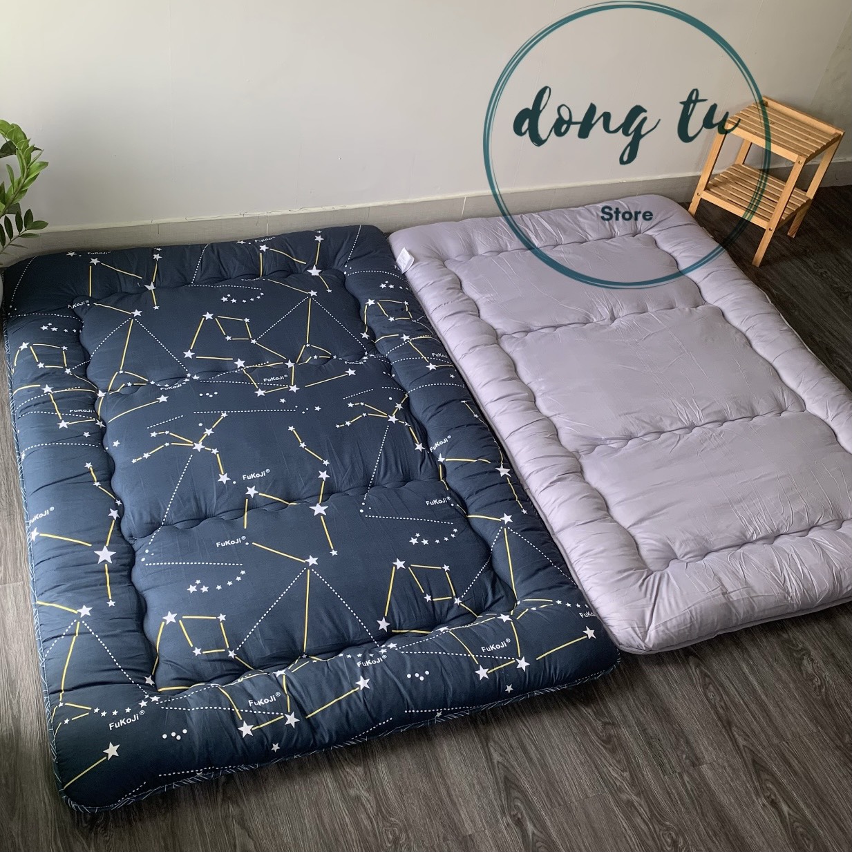 Topper Nệm Bông Ngủ 1 người, nệm ngủ 2 người size 1m 1m4 1m6 dài 2m, Đệm Ngủ Trải Sàn Gấp Gọn
