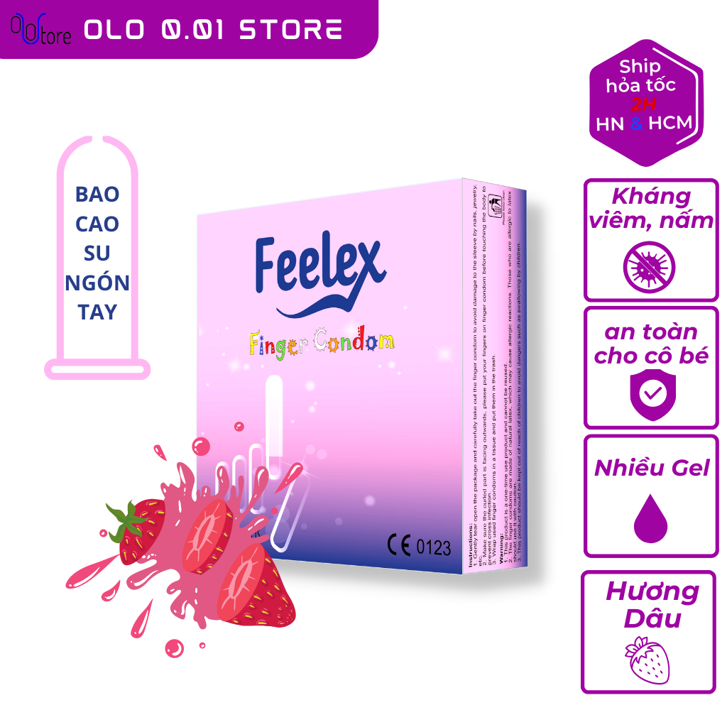 Bao cao su ngón tay Feelex Finger Condom Hộp 12 bcs