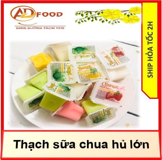 Gói 100gr thạch sữa chua hủ lớn chia từ túi 500gr