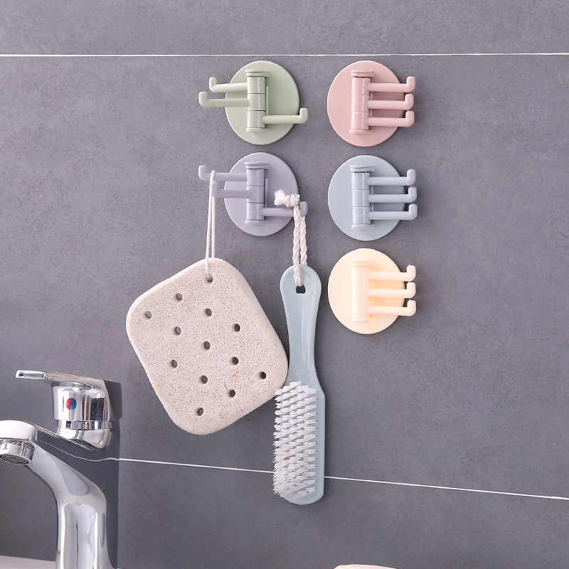 [HCM] Móc Dán Tường 3 Nhánh Tiện Dụng Xoay 180 Độ Chịu Lực Tốt (5.8cm) - 1 cái