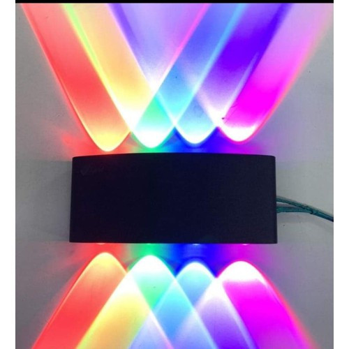 Đèn gắn tường ngoài trời, trong nhà hắt sáng 2 đầu  8 tia, 6 tia nhiều mầu và một mầu (kèm ảnh thật)