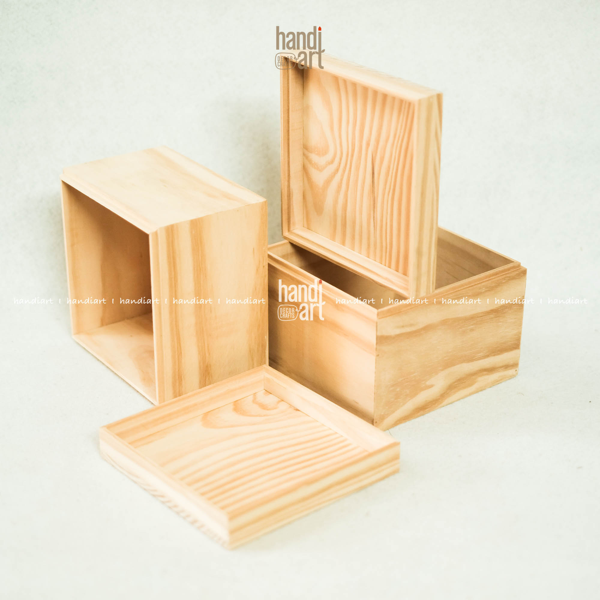 Hộp gỗ vuông nắp đậy, Hộp nắp úp, square wooden box