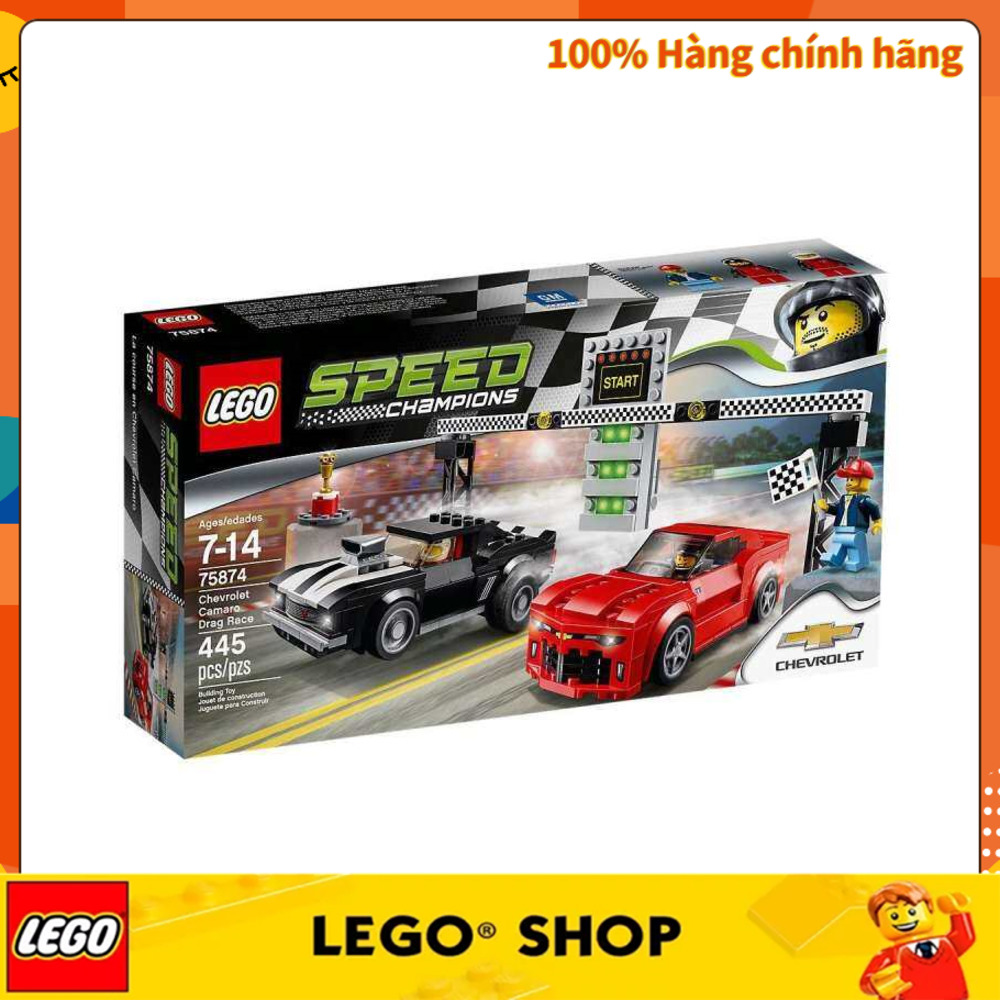 [100% chính hãng] LEGO 75874 Speed Champions Chevrolet Camaro Drag Race 445pcs 7+ lego lắp ráp khổng lồ