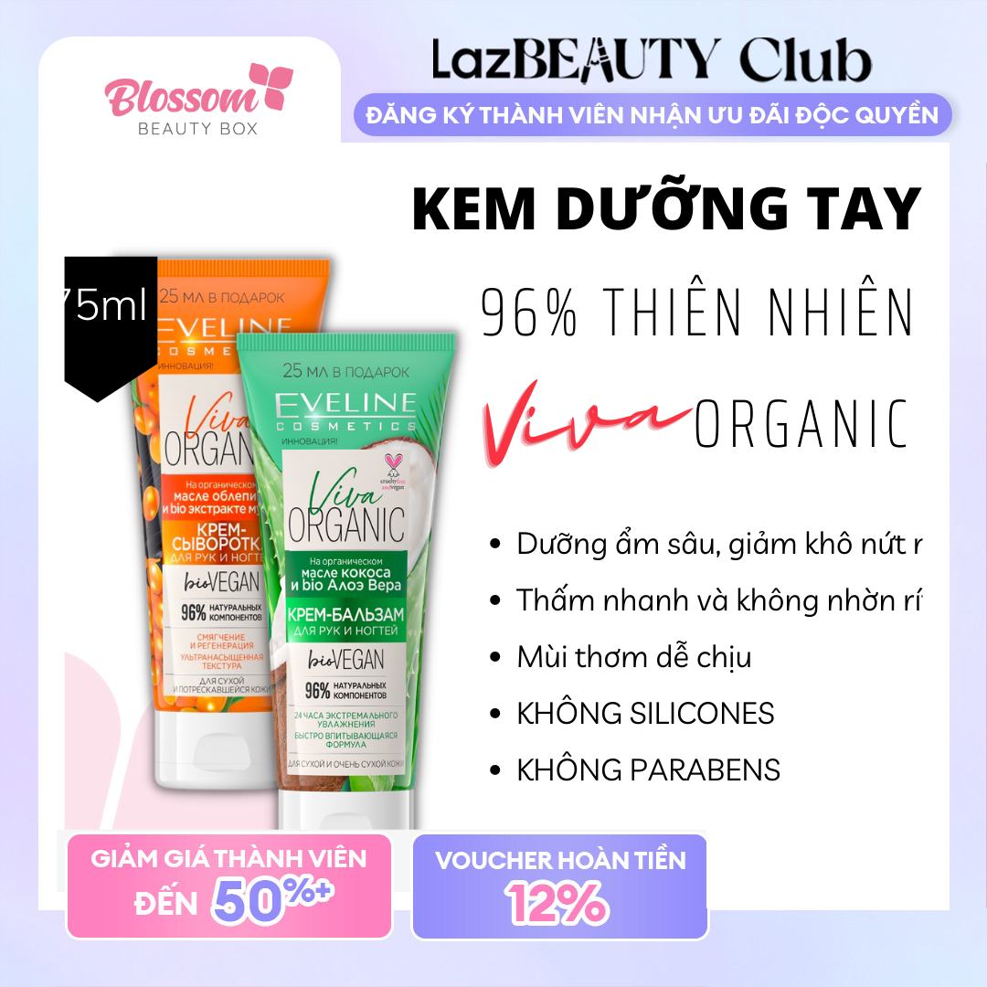 Kem dưỡng tay EVELINE viva Organic bio Vegan 75ML