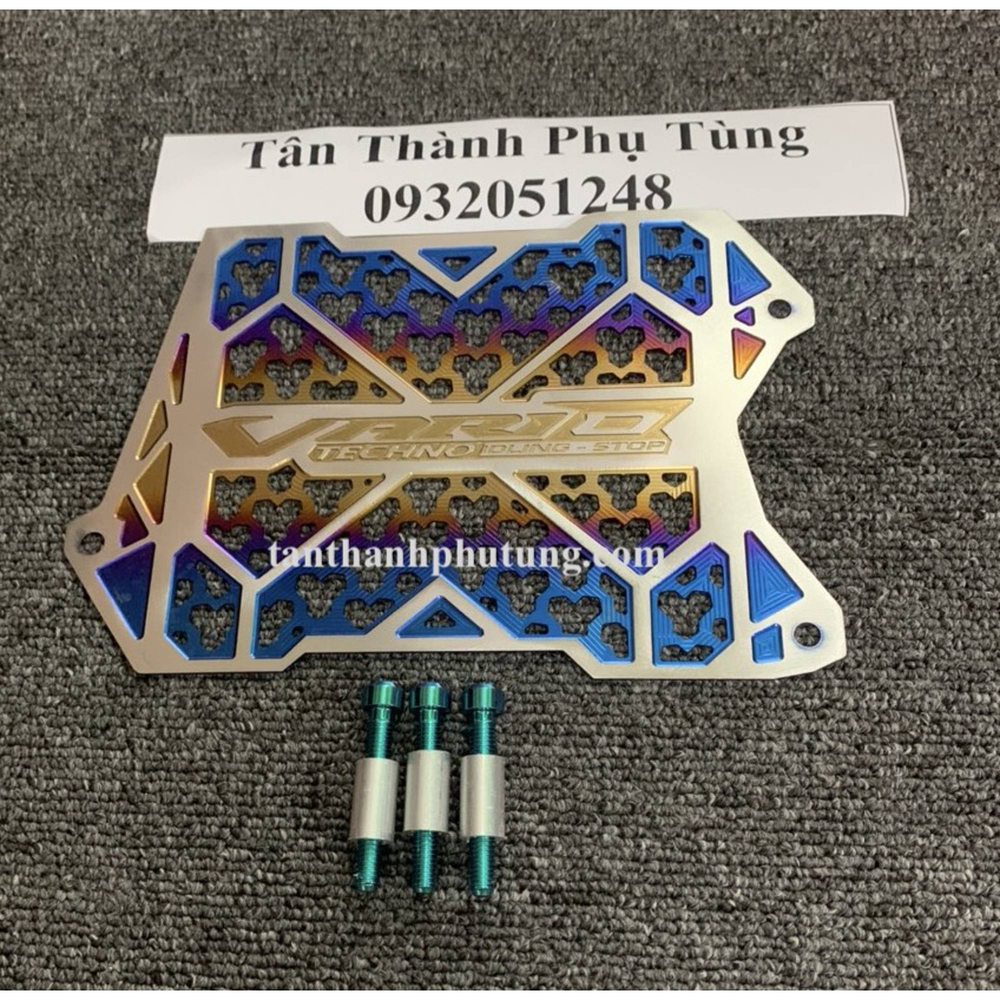Két nước vario, ab titan kiểu mới hình chữ vario + 3 ốc gr5 -màu khò