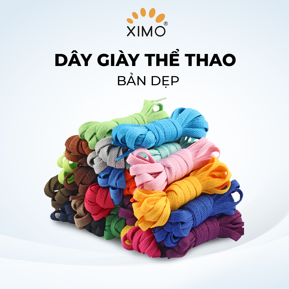 Dây giày thể thao sneaker nam nữ nhiều màu bản dẹp Ximo DG01