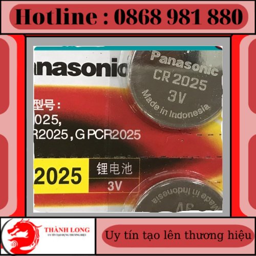 Vỉ 2 Viên Pin nút CR2032 PANASONIC Lithium  3V  , Pin cúc Panasonic CR2032  Lithium
