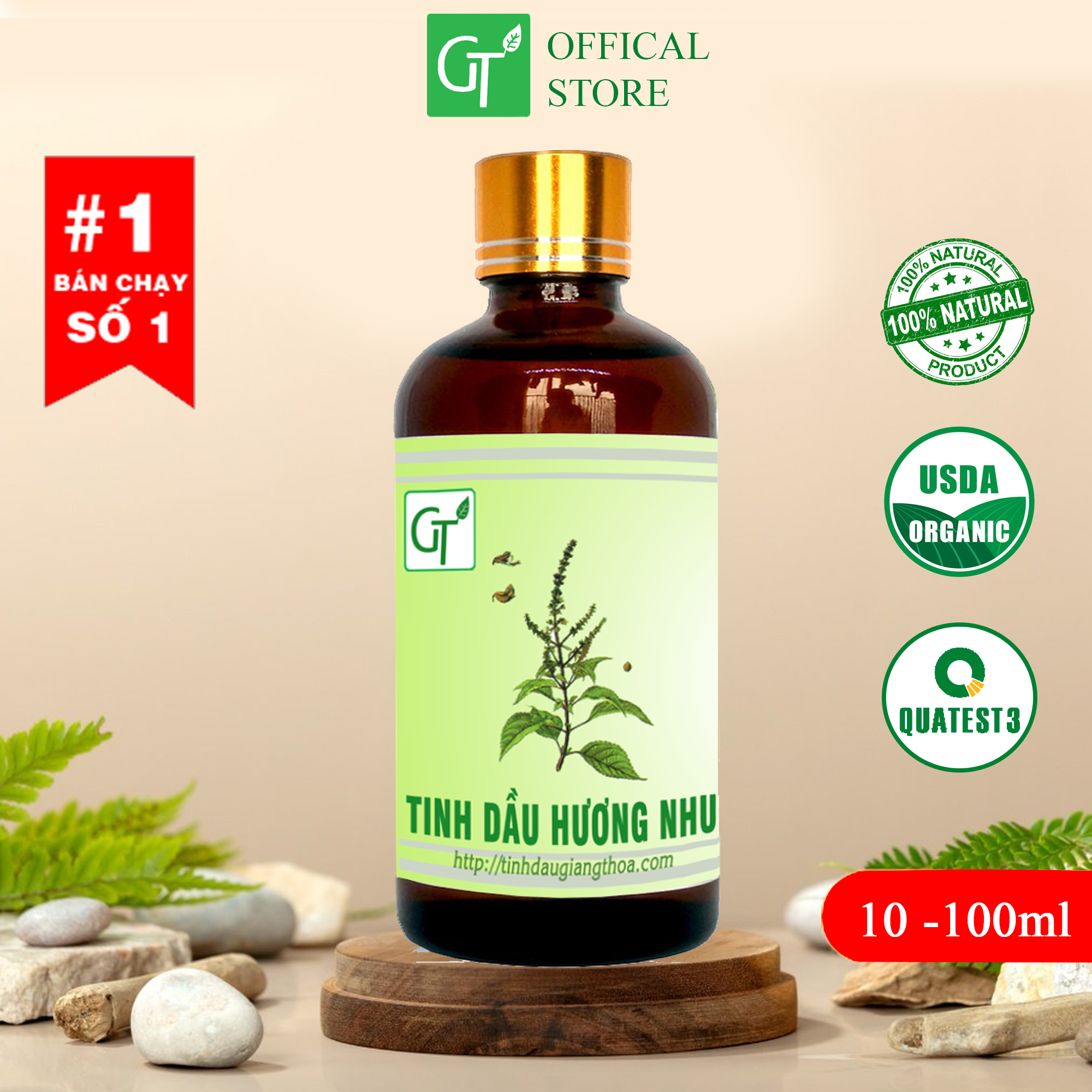 Tinh dầu hương nhu - 100% thiên nhiên nguyên chất - chăm sóc tóc, giảm rụng tóc