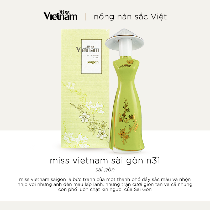 Nước Hoa Nữ Cao Cấp Miss Vietnam N31 Sài Gòn Sứ Xanh Lá 35ml HOARIENT Chính Hãng