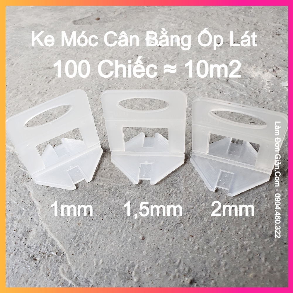 100 ke móc trắng lát gạch - chân ke cân bằng - nhựa pp nguyên sinh - các cỡ mạch 1mm - 1.5mm - 2mm