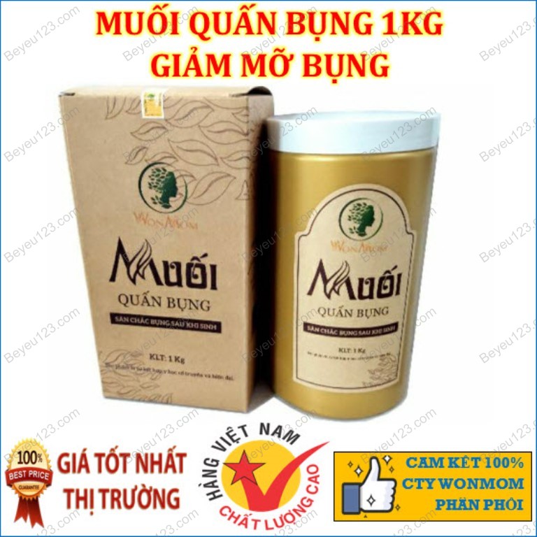 Hộp 1kg Muối thảo dược quấn bụng giảm eo Wonmom - giúp săn bụng giảm mỡ sau sinh