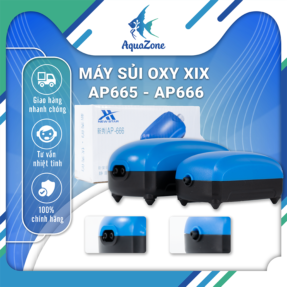 Máy sủi oxy xix ap665-1 vòi, ap666-2 vòi cho bể cá mini công suất 2w - 2,5w
