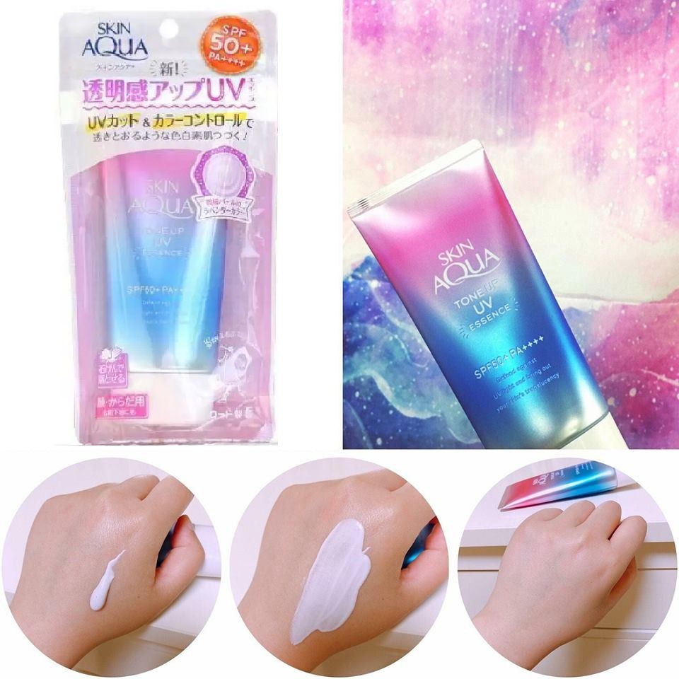 MUA 1 TẶNG 1 MẶT NẠ Kem Chống Nắng Sunplay Skin Aqua Tone Up UV Essence SX Tại Nhật Bản Tuýp 80g SPF50+ Có Video sp tặng mặt nạ môi Colagen | Lazada.vn
