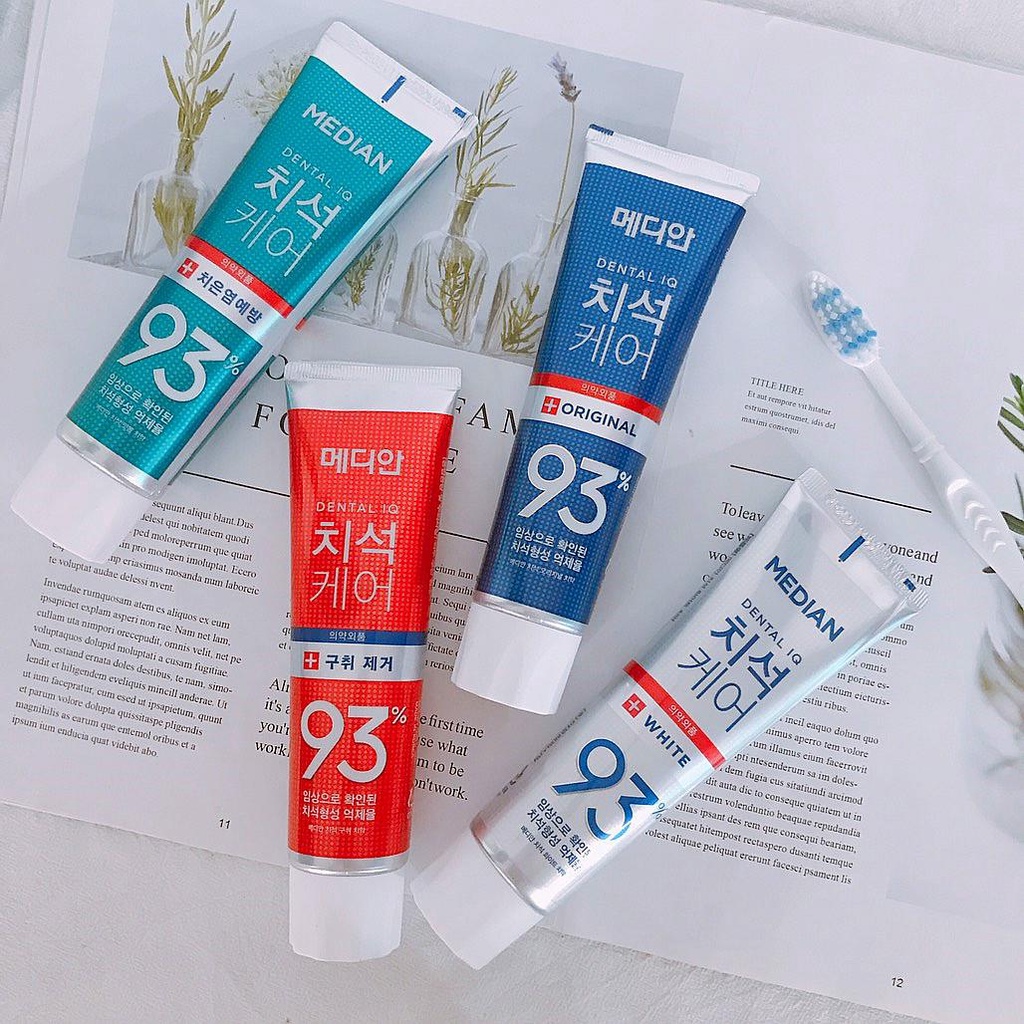 Kem đánh răng median dental iq 120g - kem đánh răng hàn quốc trắng răng median dental iq 93% 120g sáng bóng