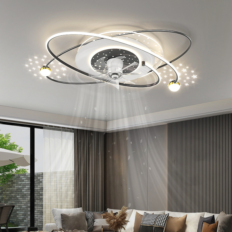 Quạt ốp,quạt ốp trần 820 _trang trí phòng khách hiện đại 3 chế độ sáng tặng kèm khiển