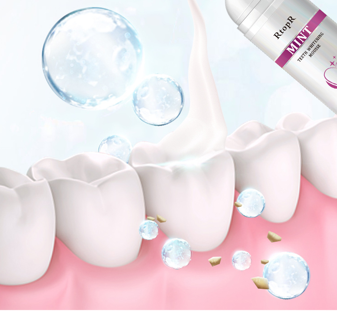 [hcm]rtopr bọt tẩy trắng răng làm sạch răng khử mùi hôi miệng mousse teeth whitening clean teeth 60ml 1