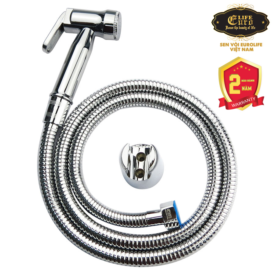 Bộ vòi xịt vệ sinh nhựa abs mạ chrome tăng áp eurolife el-x06