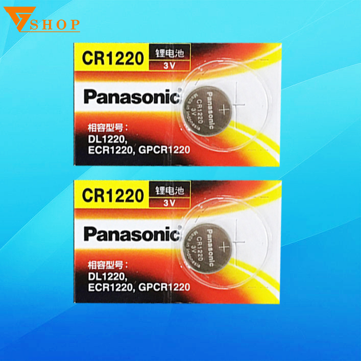 2 viên pin cr1220 panasonic 3v, pin remote cr1220