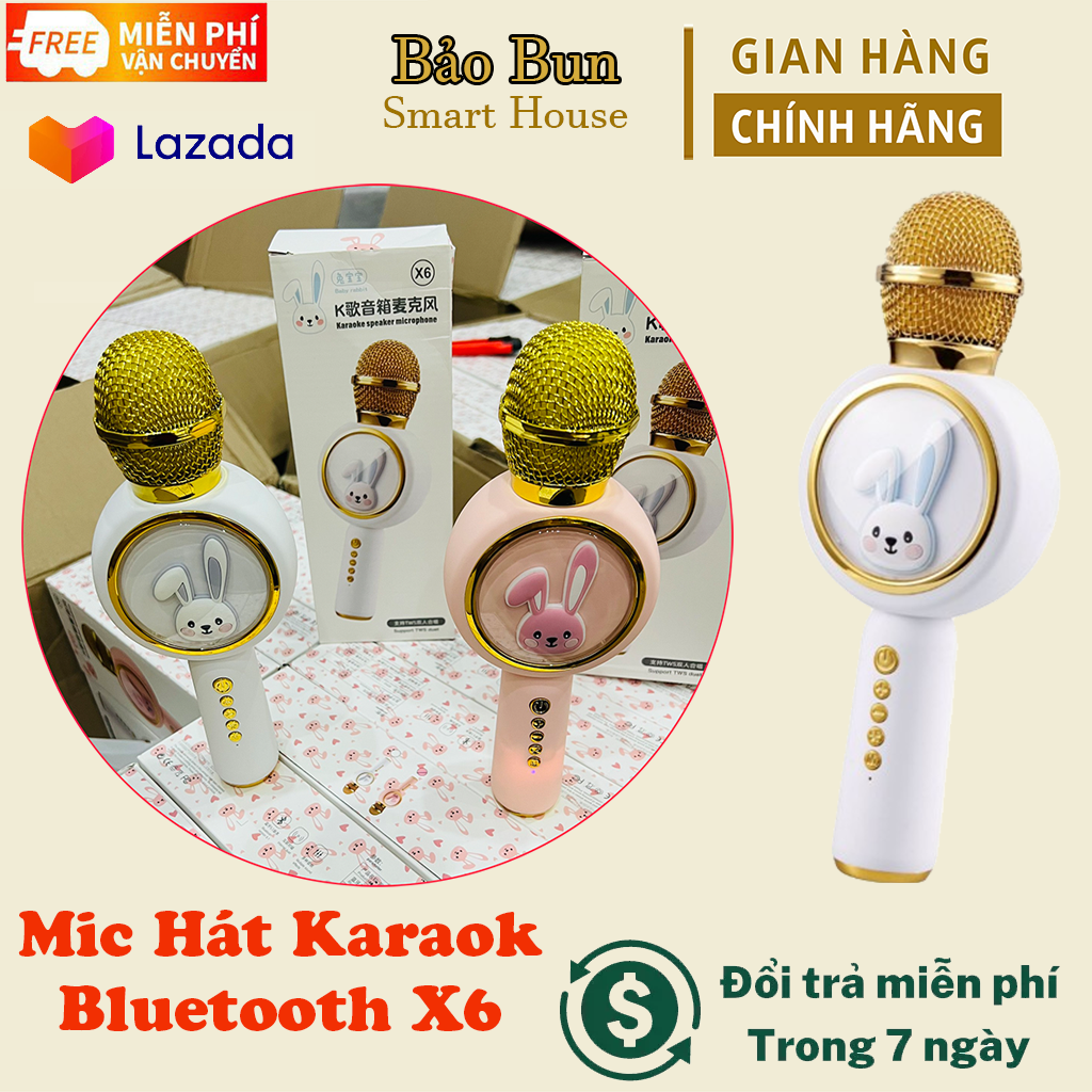 Micro karaoke bluetooth không dây mic karaoke bluetooth giá rẻ kèm loa bluetooth âm thanh to trầm ấm hát hay bắt giọng