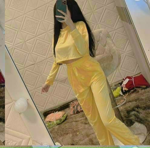 Sét đồ bộ tay dài croptop màu loang tươi tắn ttsla0607