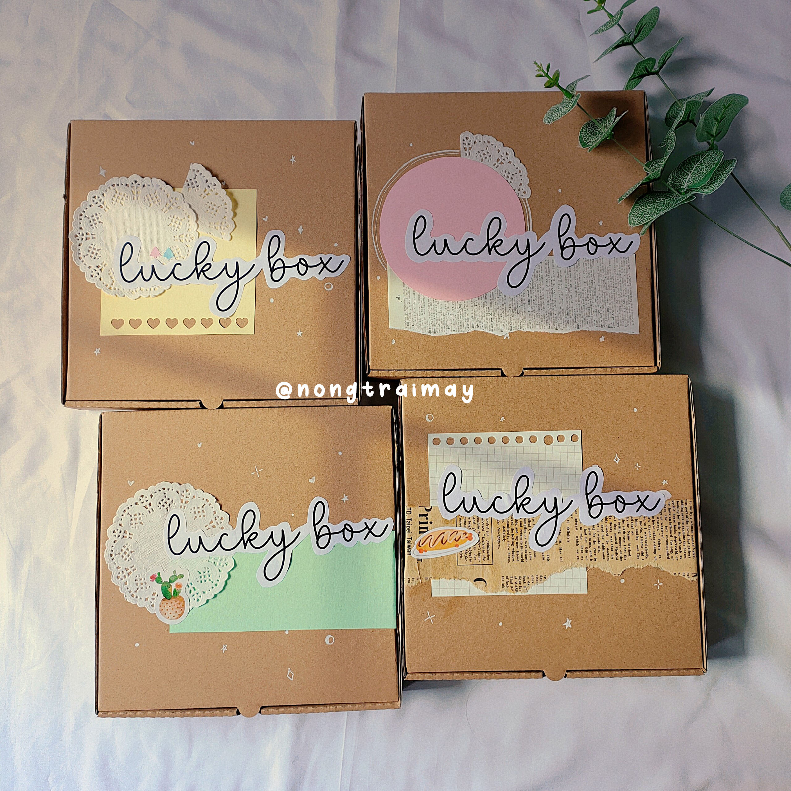 LUCKY BOX nông trại mây trang trí sổ, album, nhật ký, góc học tập, dán ốp điện thoại, laptop