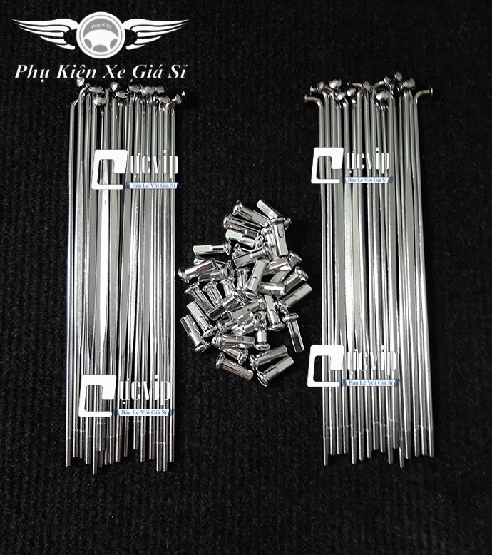 [HCM]Combo 2 bộ Căm Dẹp Mạ Crom 1.84 - 1.57 Wave Dream Future Exciter Winner Vario 2018 - 2020 (Trước Đĩa - Sau Đùm) MS3037