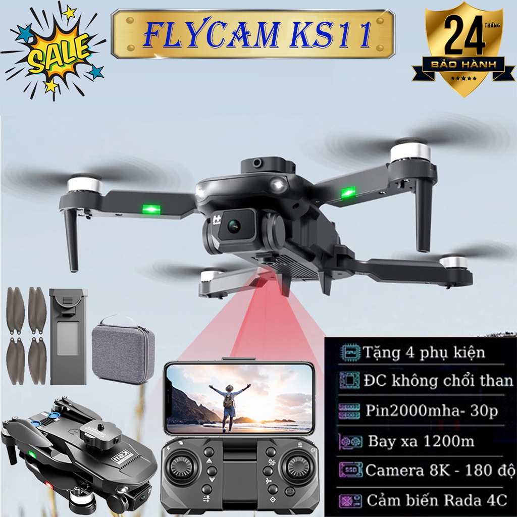 Flycam KS11 Pro Máy bay điều khiển từ xa 4 cánh Drone camera 4k Playcam Play camera hơn F11 Pro 4k Mavic 2 ProSG700 Air 2S P9