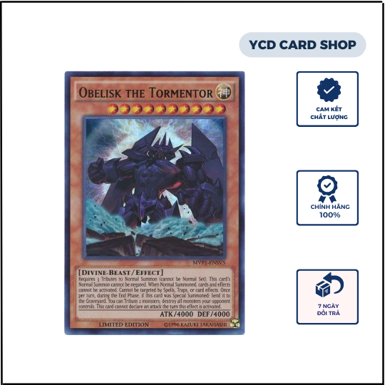 Thẻ bài yugioh Chính hãng Obelisk the Tormentor - MVP1 Ultra Rare