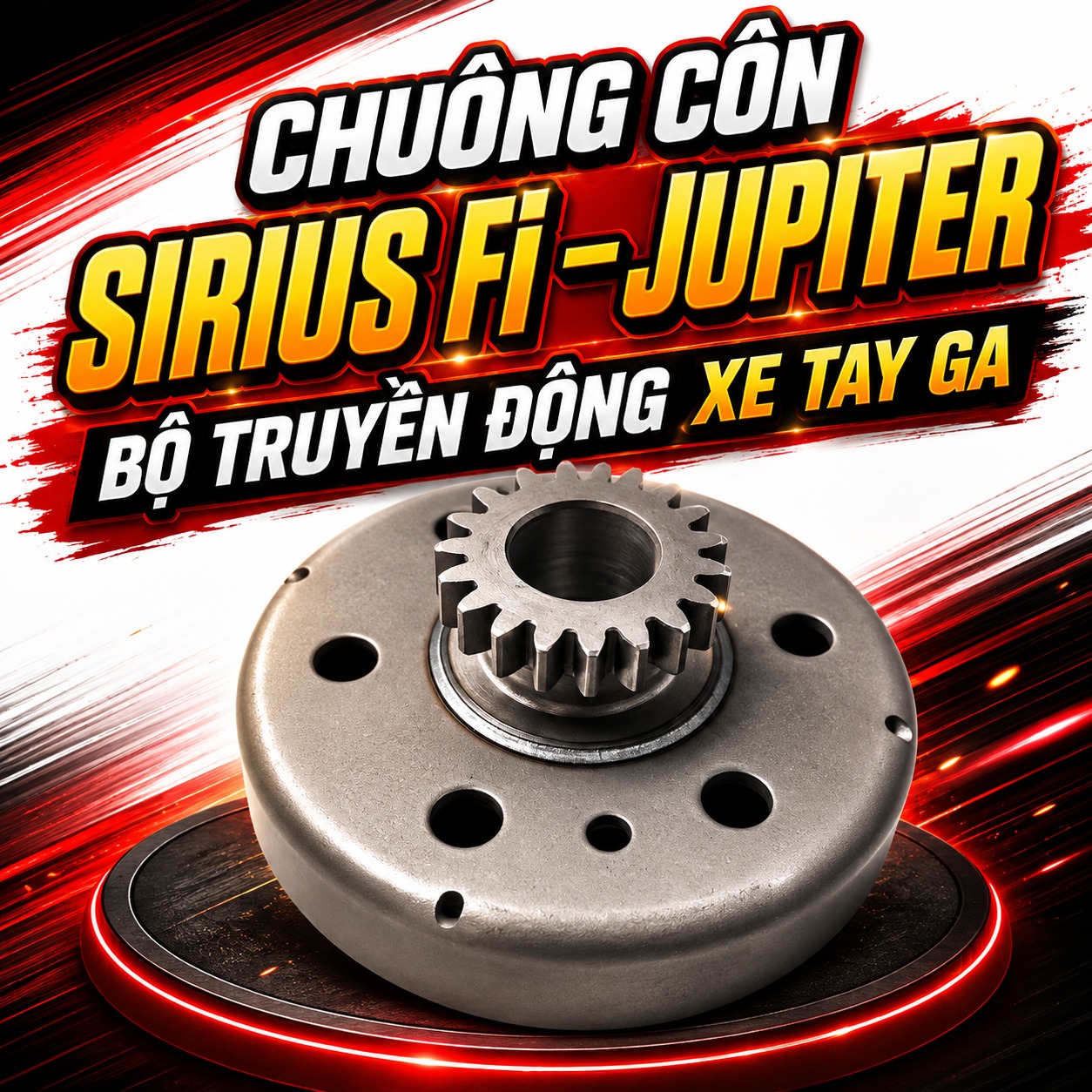 Chuông Côn Sirius FI Jupiter – Chuông Côn Sau Liền Đế Xe Máy