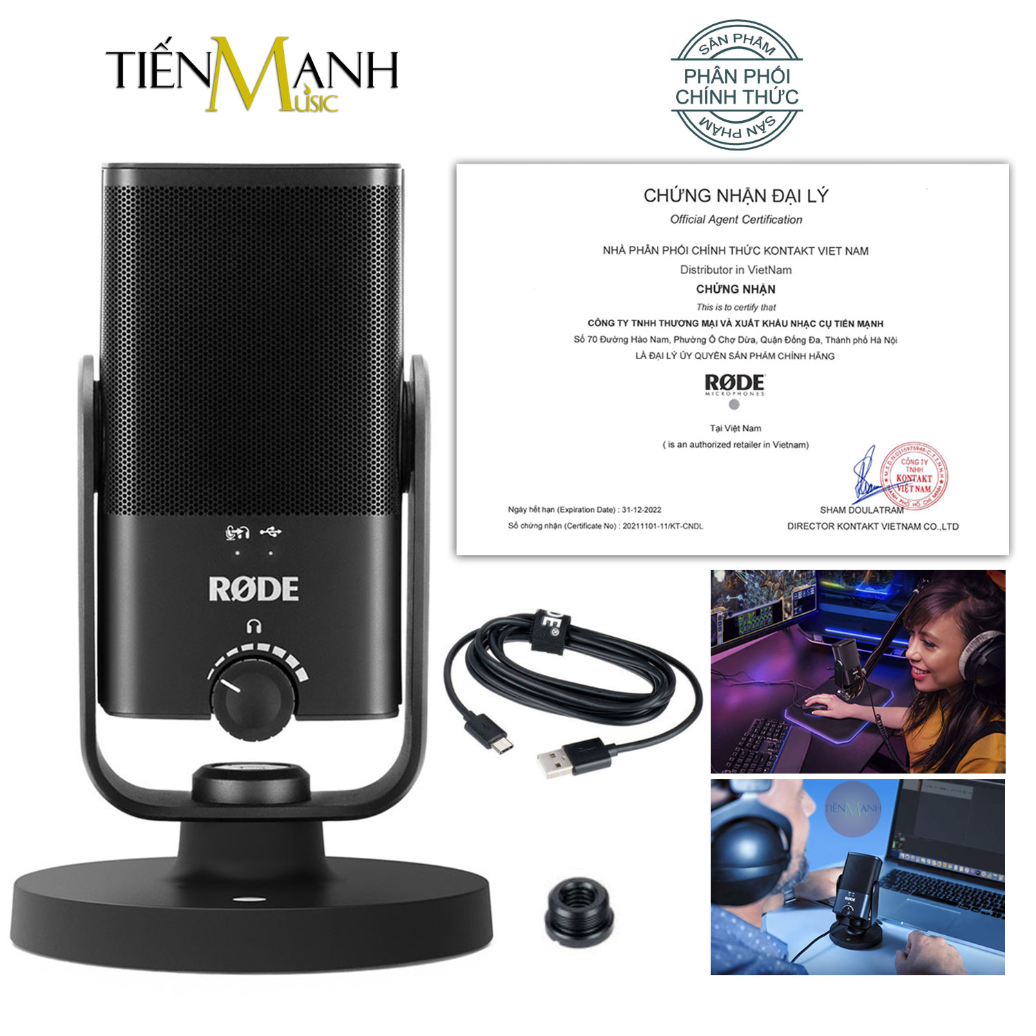 Micro rode nt-usb mini - mic thu âm podcast, livestream, radio, asmr ntusb microphone phòng thu studio nt usb
