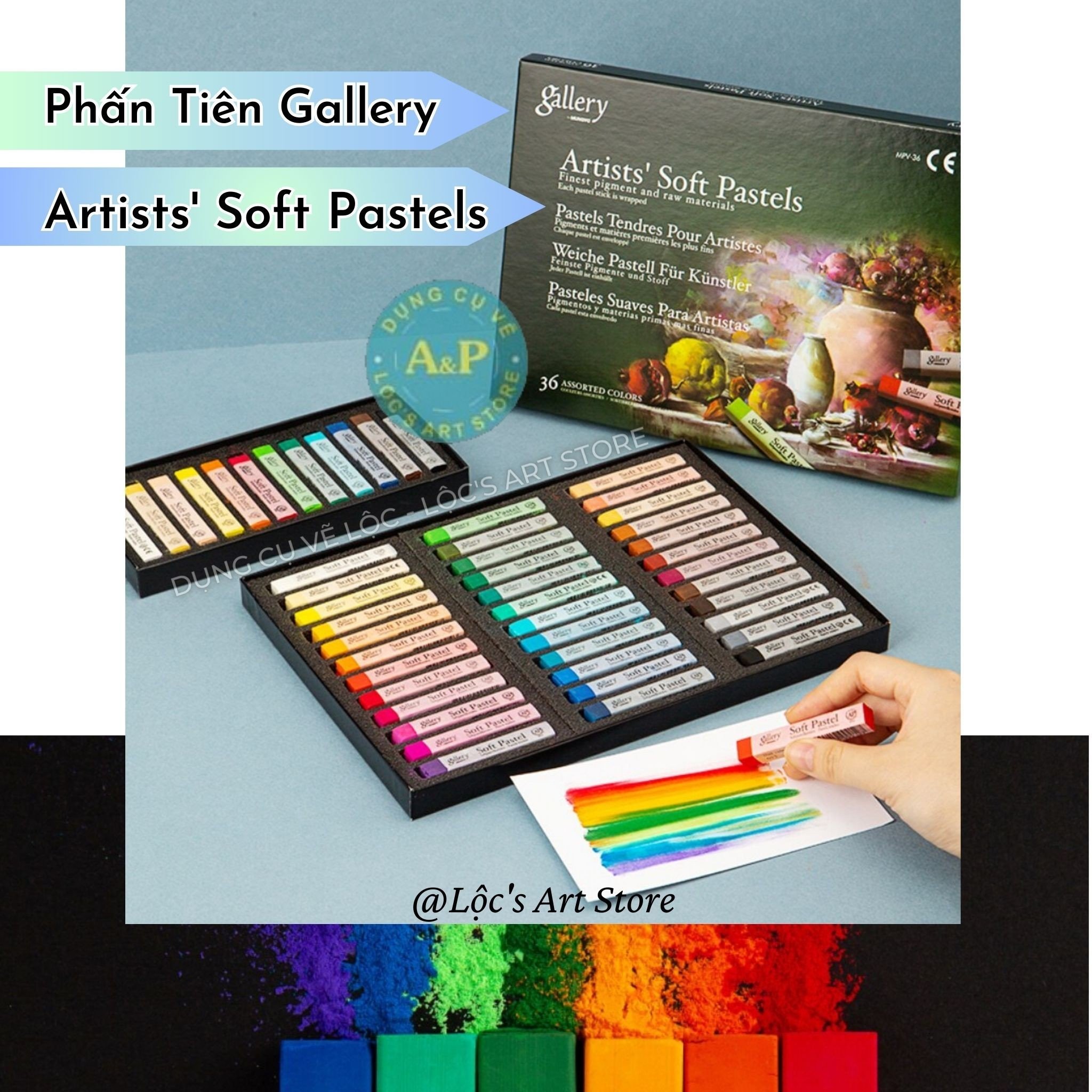 Phấn tiên phấn màu gallery mungyo hàn quốc artists's soft pastels vẽ màu nhuộm tóc