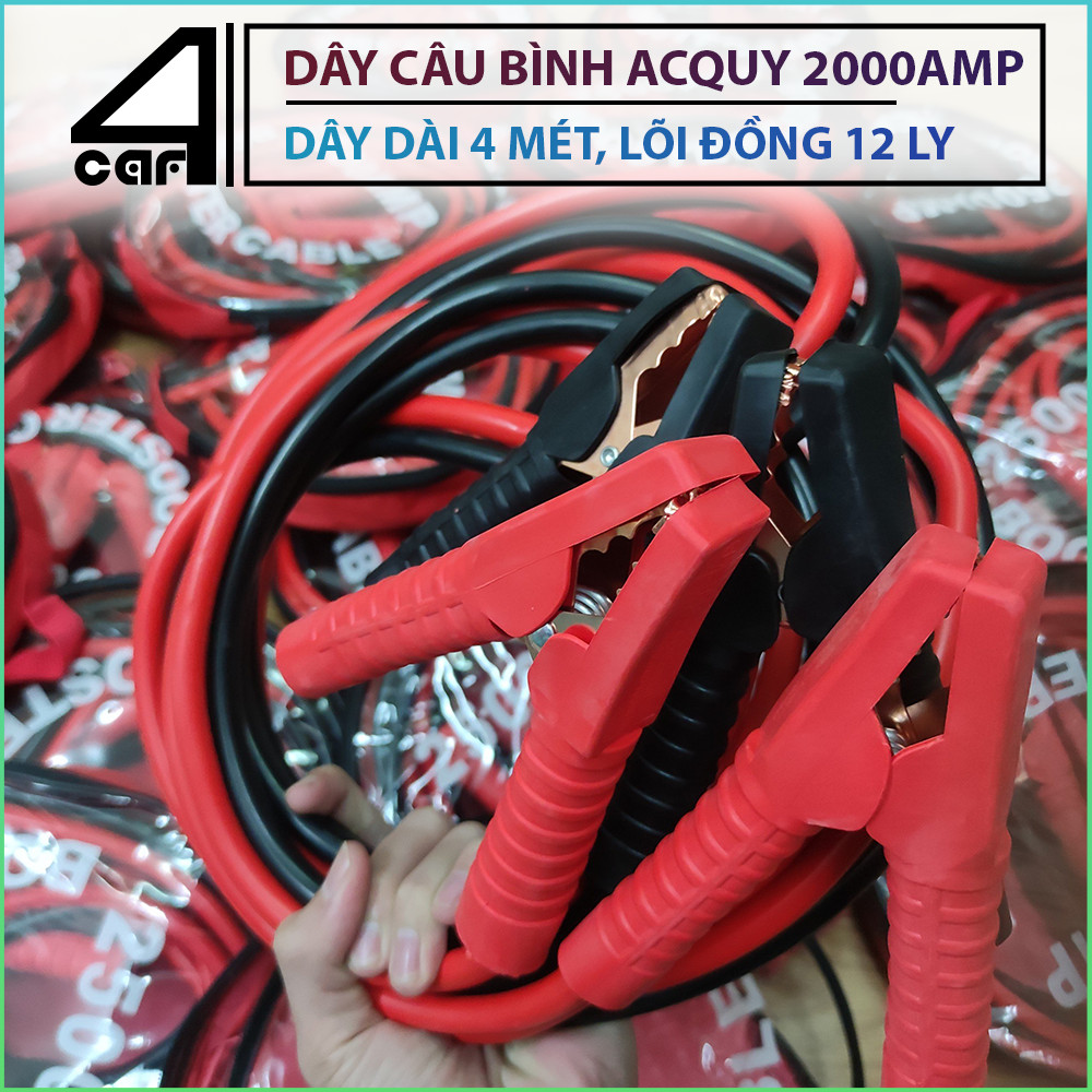 Dây câu bình acquy 2000Amp, dây kích bình acquy 2000amp, dây câu bình ô tô, dây kích bình ô tô, dây câu bình xe hơi dây dài 4 mét, dây kích bình xe hơi, kích bình acquy ô tô, câu bình acquy ô tô