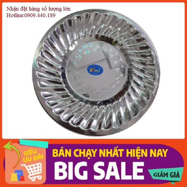 Dĩa tròn bông inox rộng 30cm