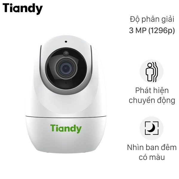 Camera ip 360 độ 3mp tiandy tc-h332n trắng tầm nhìn xa hồng ngoại	20 m trong tối hỗ trợ thiết bị	windows 7 trở lên, macos x 11 trở lên