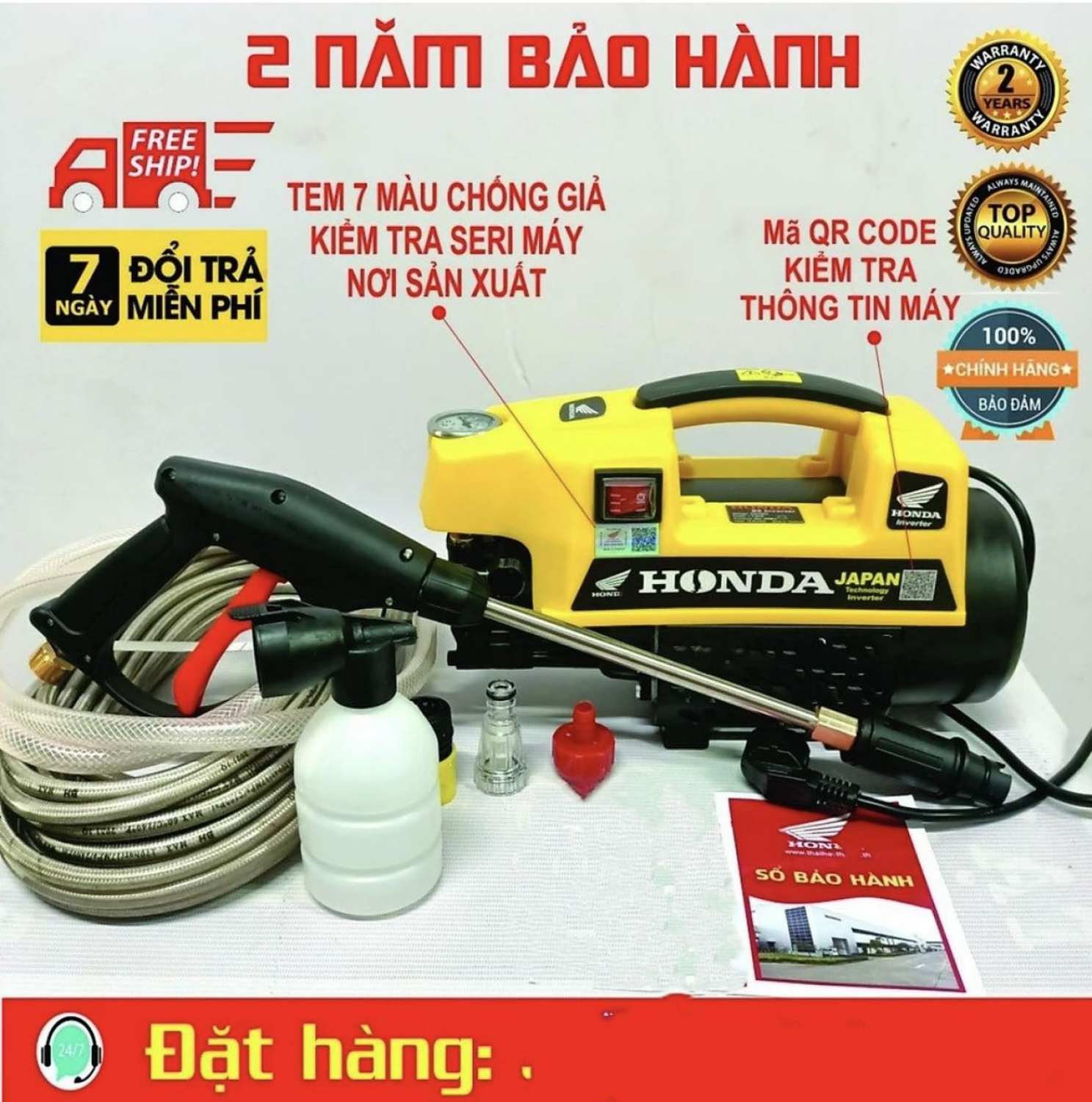 Máy rửa xe honda s6+ japan cao áp 3500w