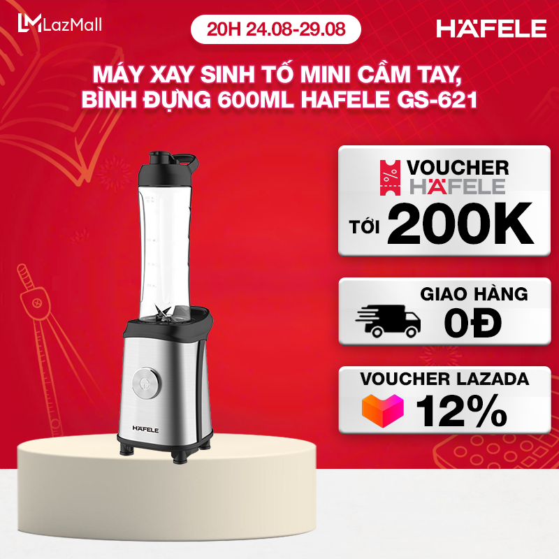 Máy xay sinh tố mini cầm tay, bình đựng 600ml hafele gs-621 - 535.43.263