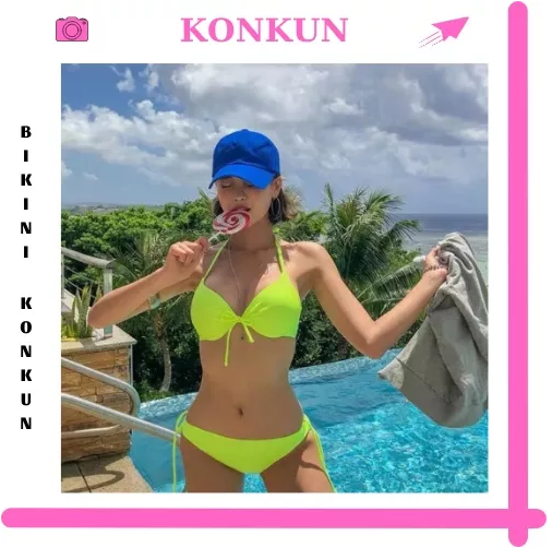 Sét bikini 2 mảnh áo ngực quần chip cột nơ konkun ms100
