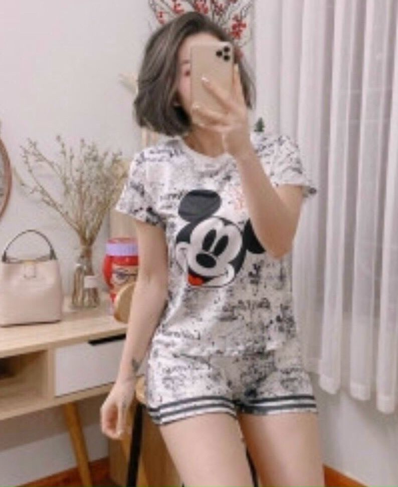Đồ bộ đùi thun lạnh hoạ tiết 3d hàng QC