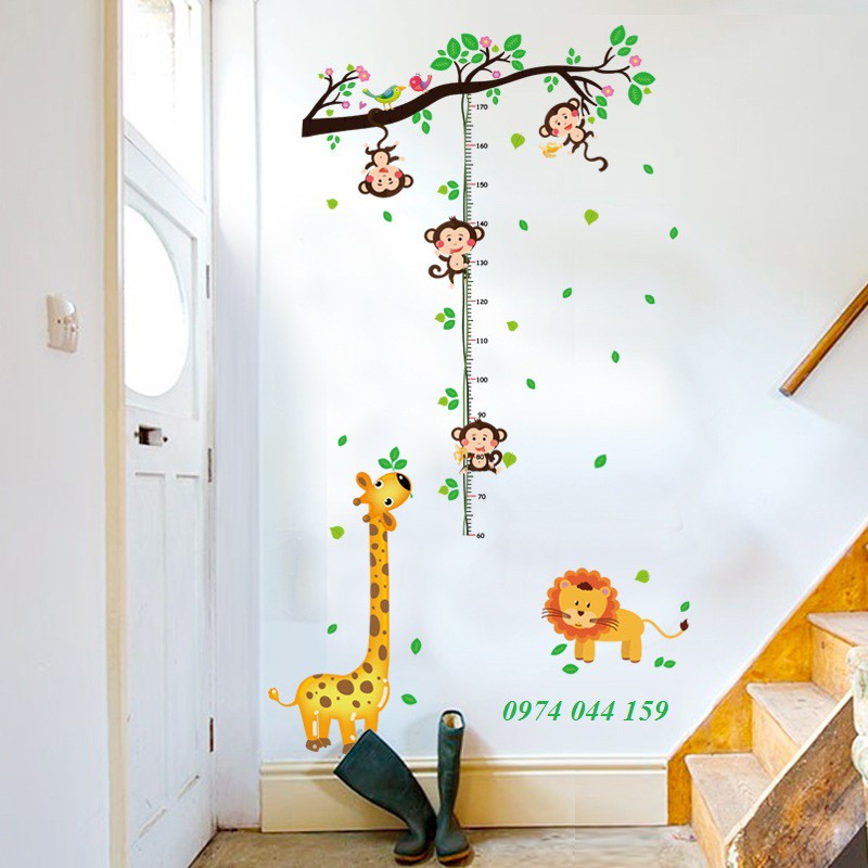 Decal dán tường đo khỉ 02 trang trí phòng ngủ, phòng khách SK9128