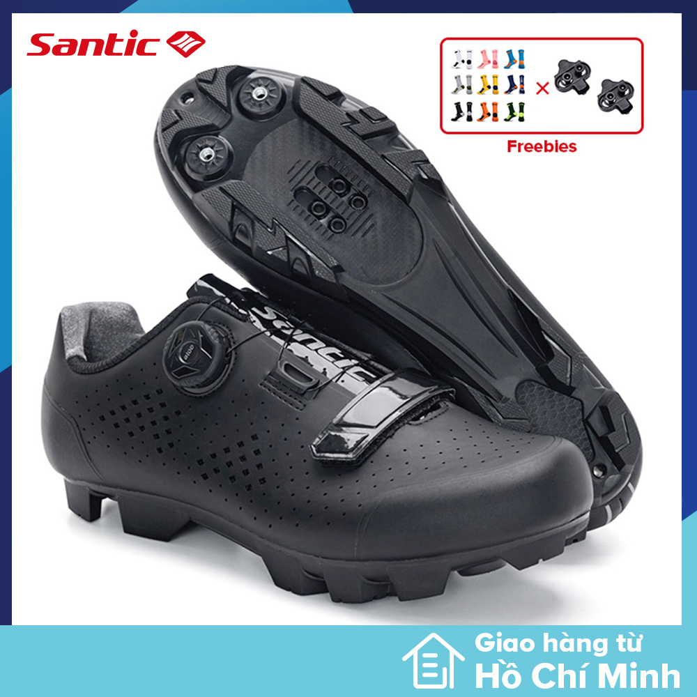 Santic Giày Đạp Xe Nam, Giày MTB, Giày Có Chốt SPD, Chống Trượt, Thoáng Khí, Hệ Thống Dây Quấn ATOP Reel Knob MN1128