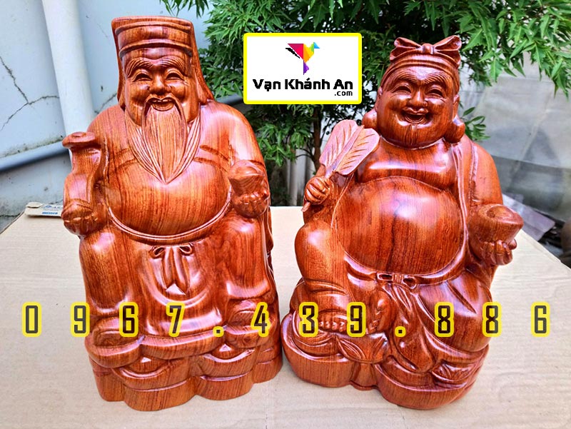 Tượng Thần Tài Thổ Địa gỗ hương cao 25cm