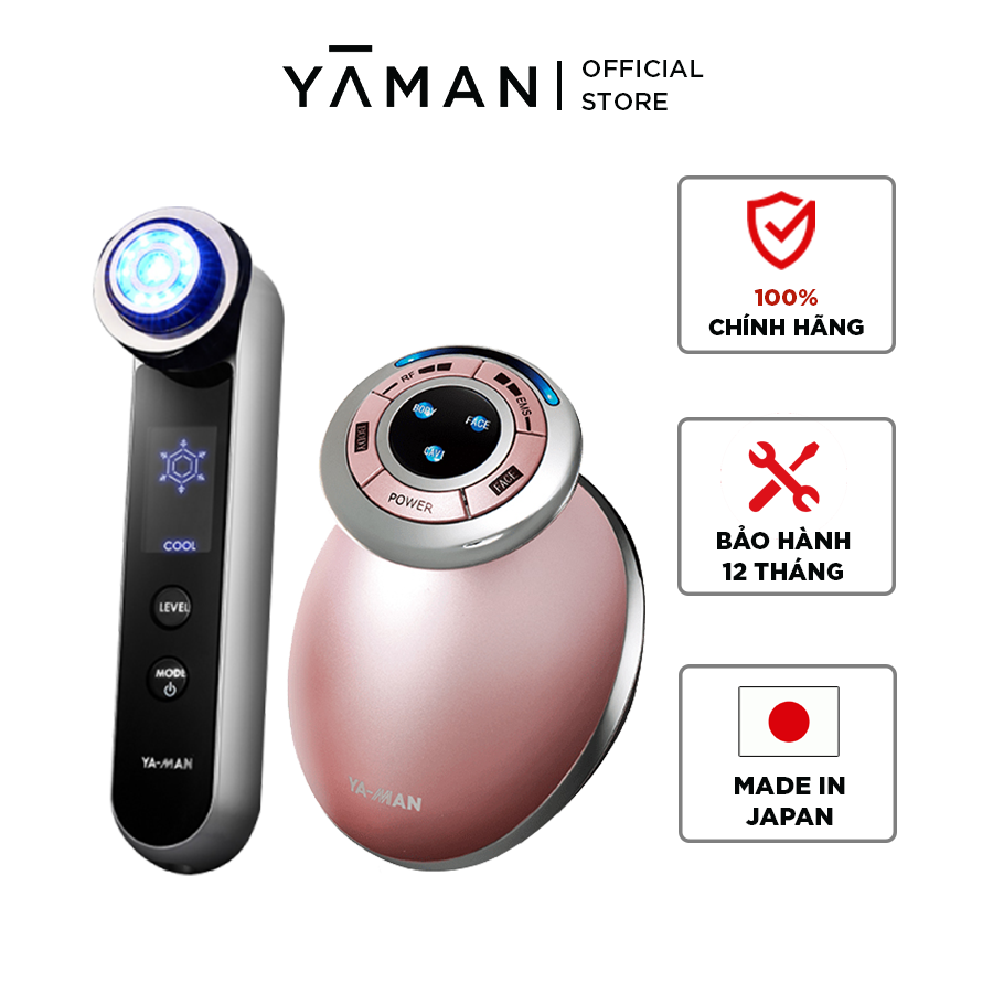 Combo máy massage da mặt chống lão hóa cao cấp ya-man photo plus hyper hrf-11 + máy giảm mỡ toàn thân cavispa rf core hrf-17p