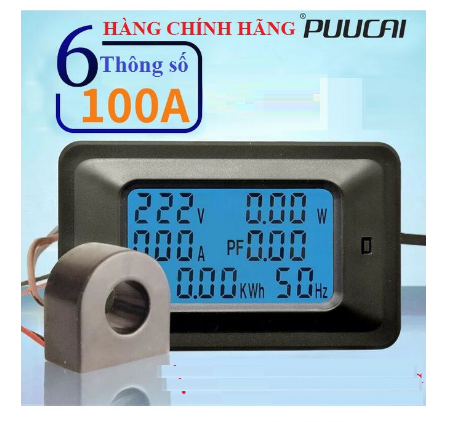 Công tơ điện tử đồng hồ điện thiết bị đo công suất 6 thông số 100a 220v - hàng chính hãng