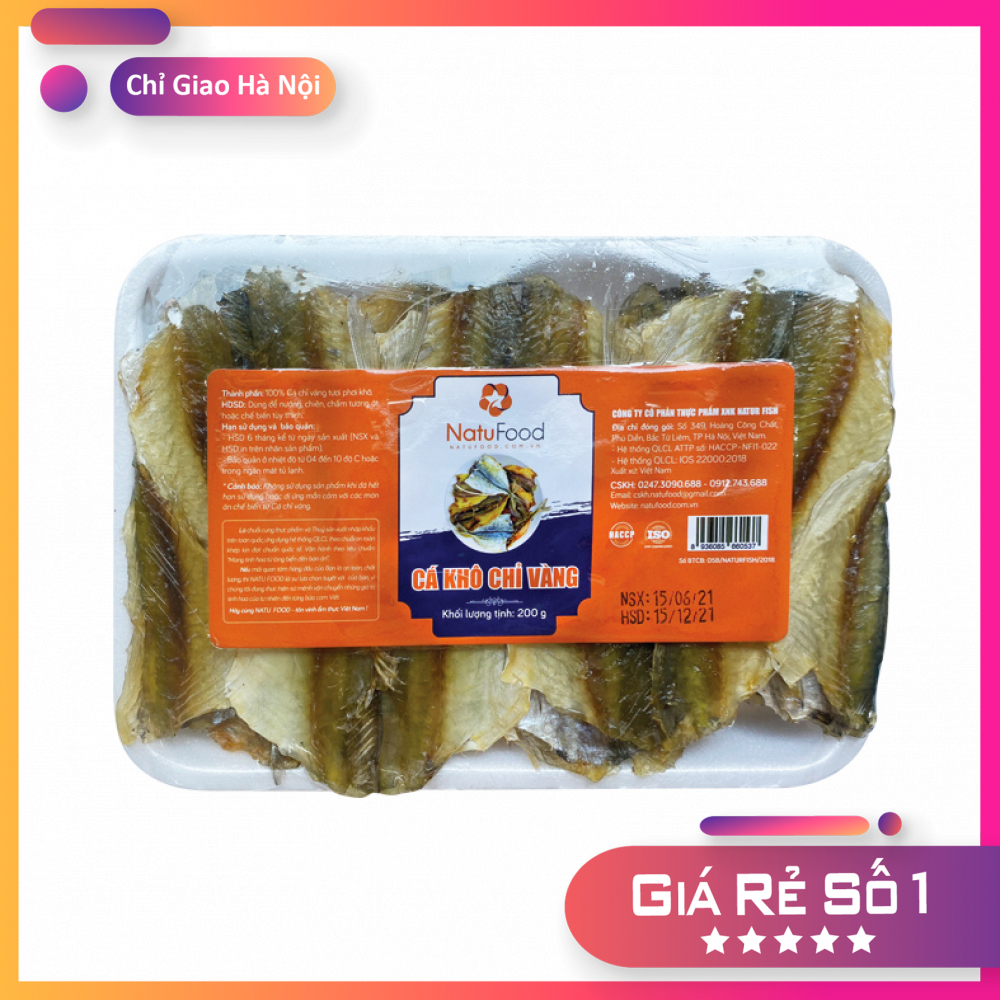 Cá Khô Chỉ Vàng Thượng Hạng Nguyên Chất Khay 200G - Hải Sản Cao Cấp NatuFood [Giao Hàng Toàn Quốc]