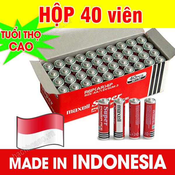 Pin tiểu aa, pin tiểu lớn 2a maxell cực bền, hộp 40 viên