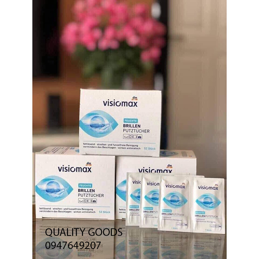 [Hàng chính hãng] Giấy lau kính Visiomax hàng xách tay Đức - Quality Goods - {Hàng chất} Sử dụng lau sạch mặt kính, kính cận, kính các loại, chống bụi bẩn, mờ nhòa