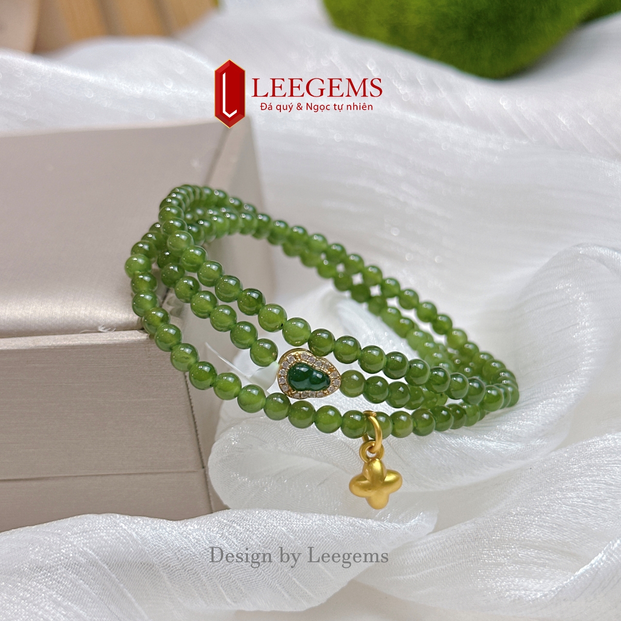 Chuỗi Ngoc Bích thiên nhiên Tuýp A - size 4 li - mix charm - hợp tất cả mệnh