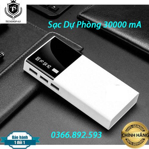 Pin sạc dự phòng 30000 mAH pin siêu khủng- có đèn led báo mức pin- sạc dự phòng Smart