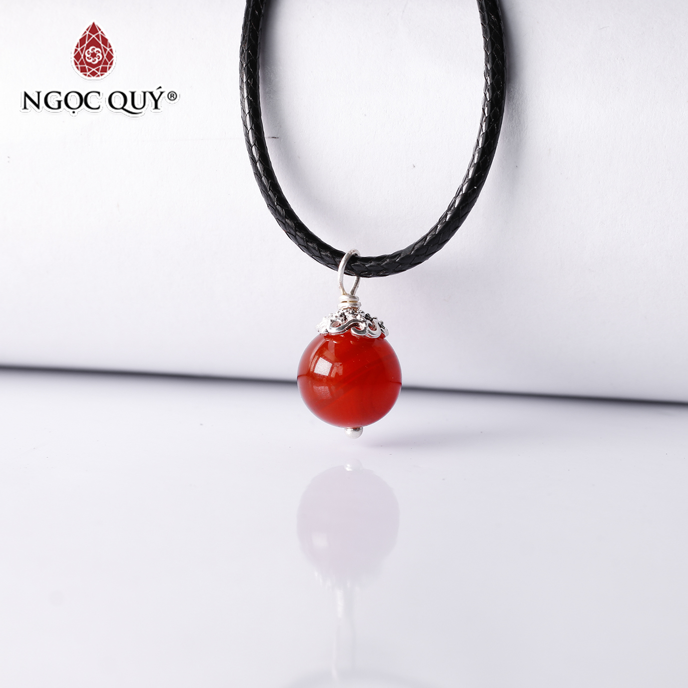 Mặt dây chuyền hạt đá thiên nhiên khoen bạc - Ngọc Quý Gemstones