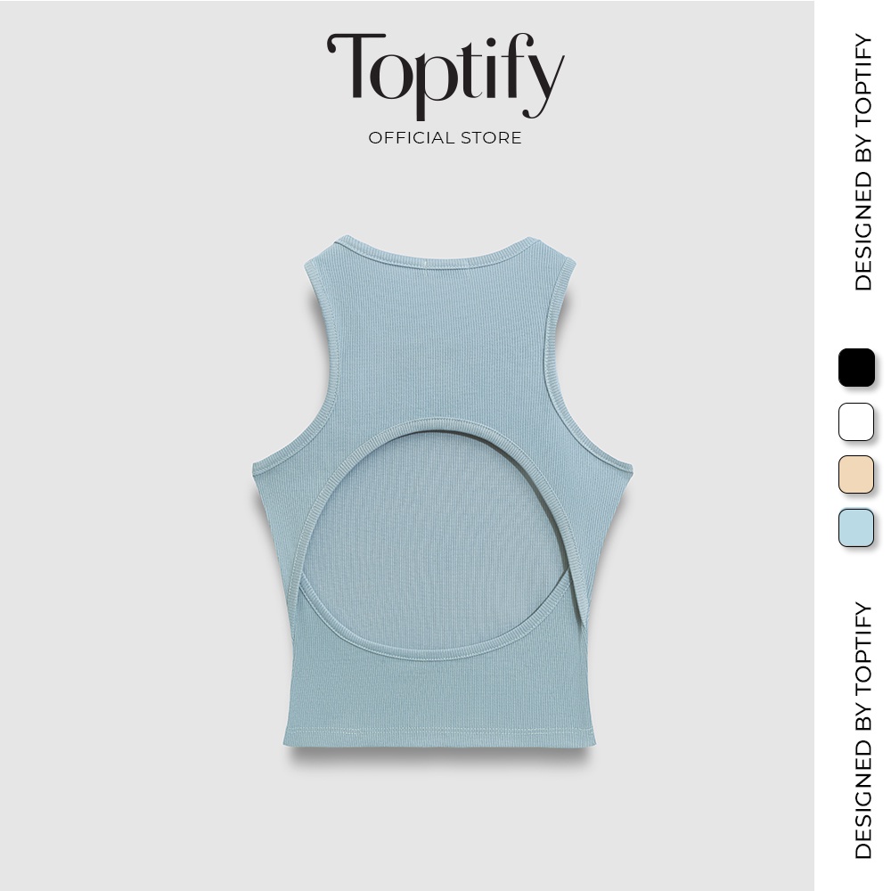 Áo croptop nữ body sát nách TOPTIFY kiểu khoét lưng tròn sát nách Ravenna Top AC61